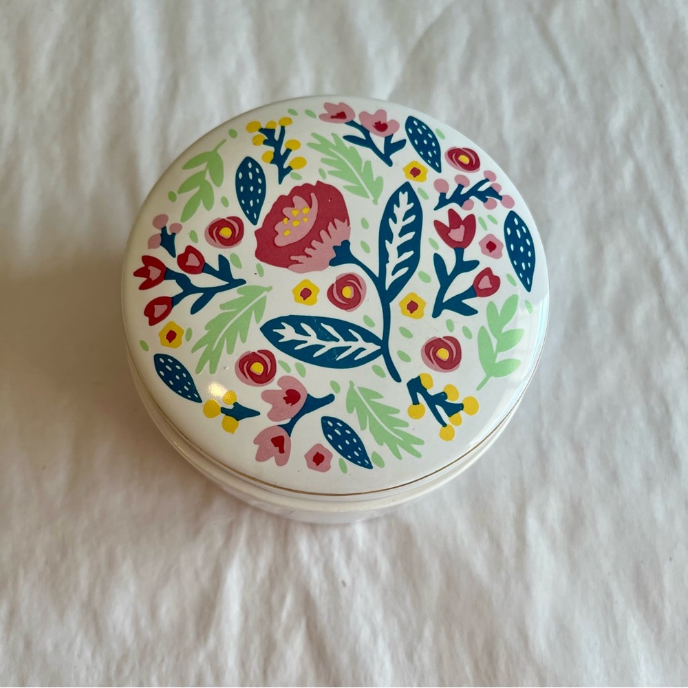 Floral Painted Ceramic Lidded Pot Trinket Jar
